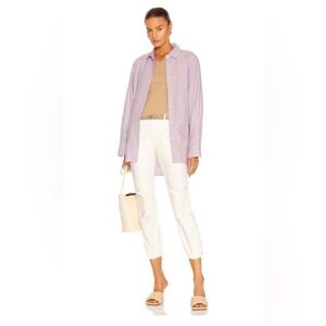 NILI LOTAN Cropped Military Pants In White Size 2